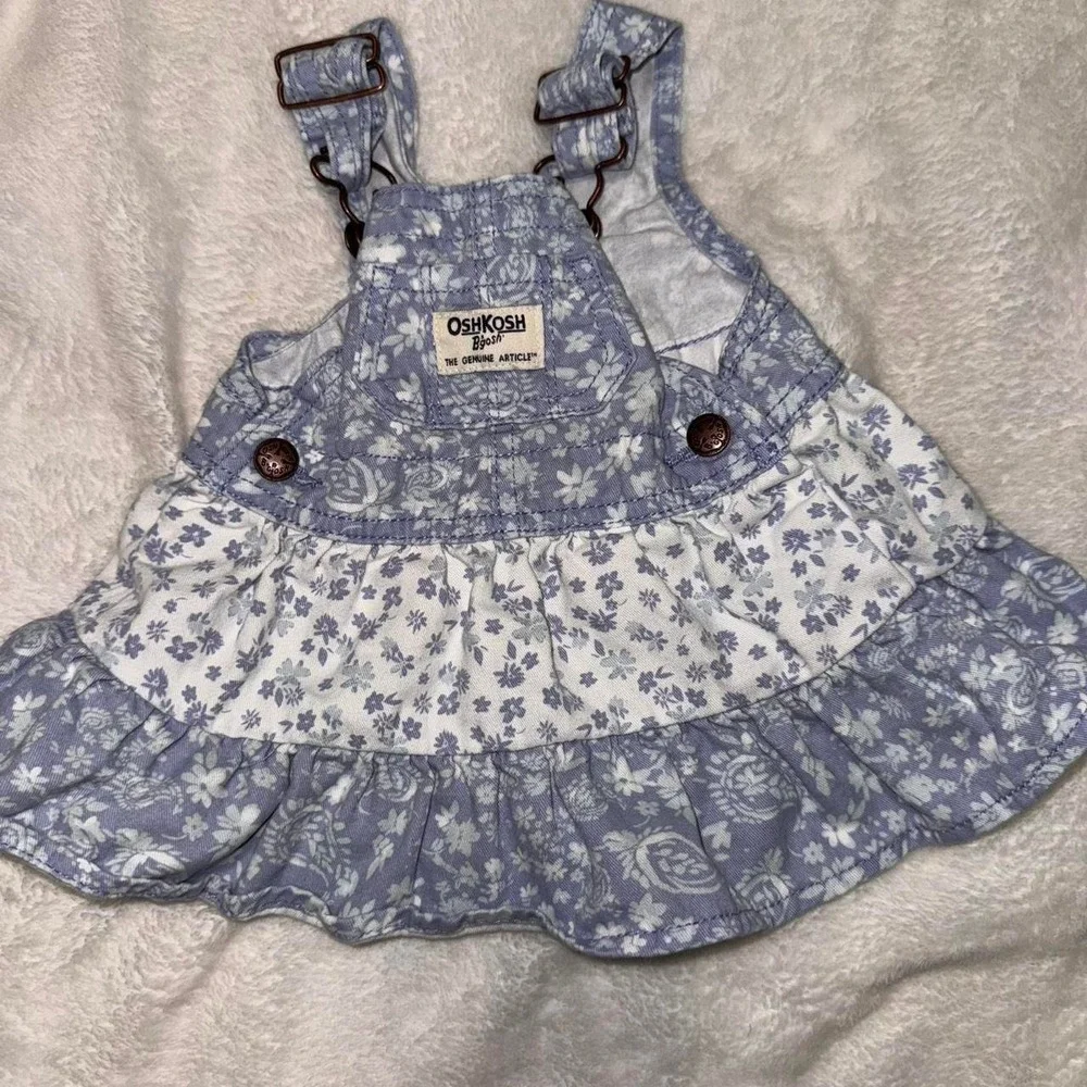 OshKosh B'gosh blue floral baby dress Size 3 months